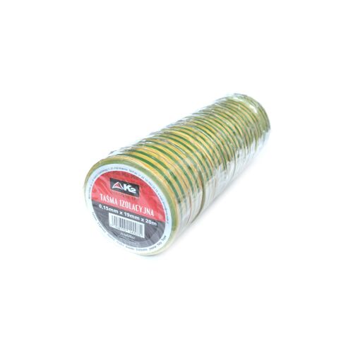 PVC szigetelőszalag 0,13mm/19mm/20m SÁRGA-ZÖLD (10 db)