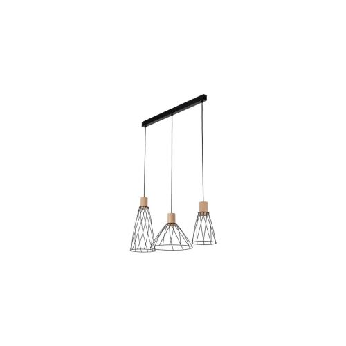 Hármas függő lámpa MODESTO WOOD, drótos árnyékkal, GU10-es csavarral 10158 TK Lighting 147254253