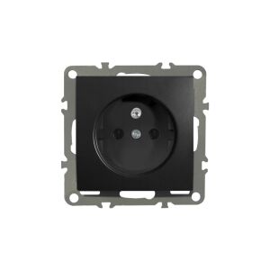 QUADRA Gniazdo z/u czarne matowe 147254324 - Conectori și mufe