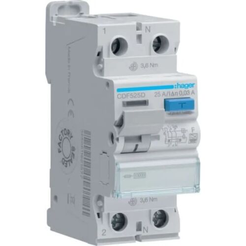 Wyłącznik różnicowoprądowy 2P 25A 30mA 10kA typ F CDF525D 147254398