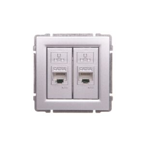 KOS66 Gniazdo komputerowe podwójne 2xRJ45 kat.5e nieekranowane aluminium 664067 147254541 - Conectori și mufe