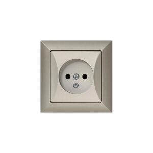 OPAL Priză unică cu împământare satinată GPT-16 Op PI 147254544 - Conectori și mufe