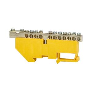 Listwa ochronna 11-modułowa 11x16mm2, 1x35mm2 wysoka podstawa - żółta 147254582 - Pomoc w instalacji elektrycznej