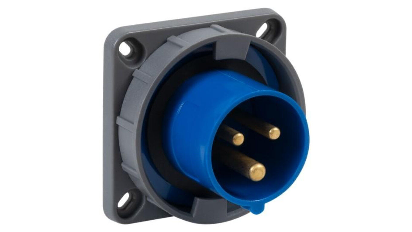 Conector industrial de panou receptor 16A 3p /FE/ IP67