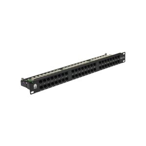 Patch panel RACK 19 kat.5e 48p UTP 1U polc fekete NEKU 147254695 - Patch panel
