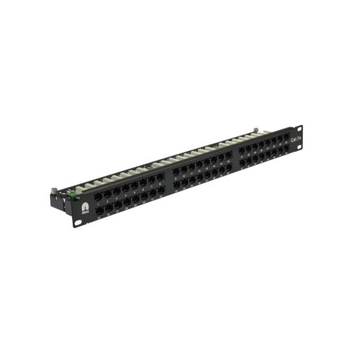 Patch panel RACK 19 kat.5e 48p UTP 1U polc fekete NEKU 147254695