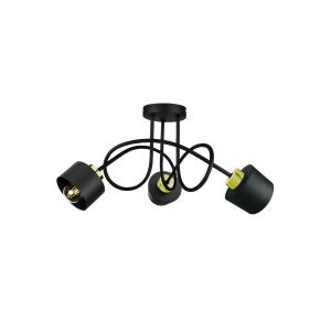 Modern mennyezeti lámpa 3xE27 SIMPLY FEKETE/ARANY 147254901 - Mennyezeti lámpa