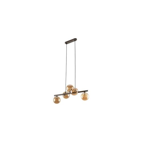 Borostyán üveg gömbalakú ernyős ESTERA 5xG9 csillár 6105 TK Lighting 147254912