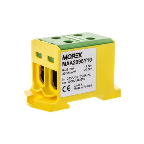 OTL95-2 csatlakozó sárga-zöld 2x Al/Cu 6-95mm2 1000V AC /1500V DC Univerzális kapocs MAA2095Y10