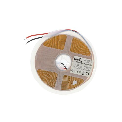 BANDĂ LED PREMIUM 12V DC COB 2400LED/5M 12W/1m IP20 3ANI GW. ALB CALD D87-LS-COB-2400-IP20-AWW-12V 147255228