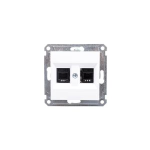 Lumina Priză telefonică dublă alb WL2020 147255254 - Conectori și mufe