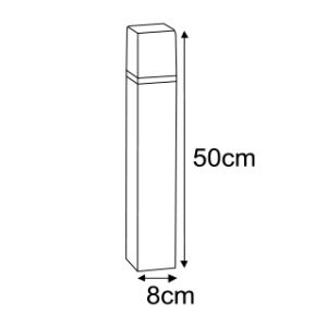 Fekete kerti oszlop lámpa GENEVA, 50 cm, E27-es csavarral, IP44 K-8141 Kaja Lighting 147255319 - Kültéri állólámpa