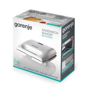 Gorenje | Szendvicskészítő | SM701GCW | 700 W | Lemezek száma 1 | Sütemények száma 1 | Fehér 147255325 - Szendvicssütő