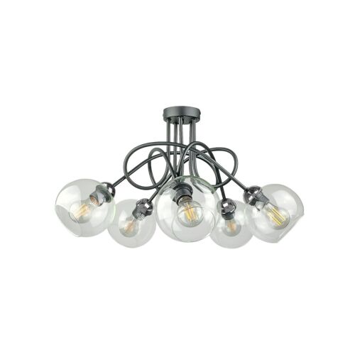 Modern mennyezeti lámpa 5xE27 EVIE BLACK/SILVER 147255355