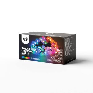 Lanț solar LED cu bile transparente SCB61 6,5m 30 de bile colorat Forever Light 147255481 - Ghirlande luminoase