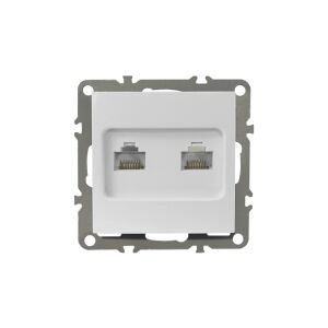 QUADRA Szare podwójne gniazdo komputerowe RJ45x2 białe 147255941 - Conectori și mufe