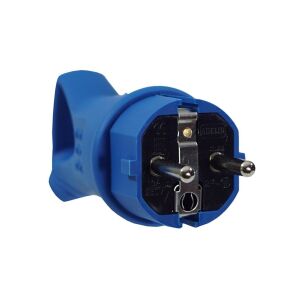 Gumis csatlakozó fogantyúval 16A 230V IP44 kék