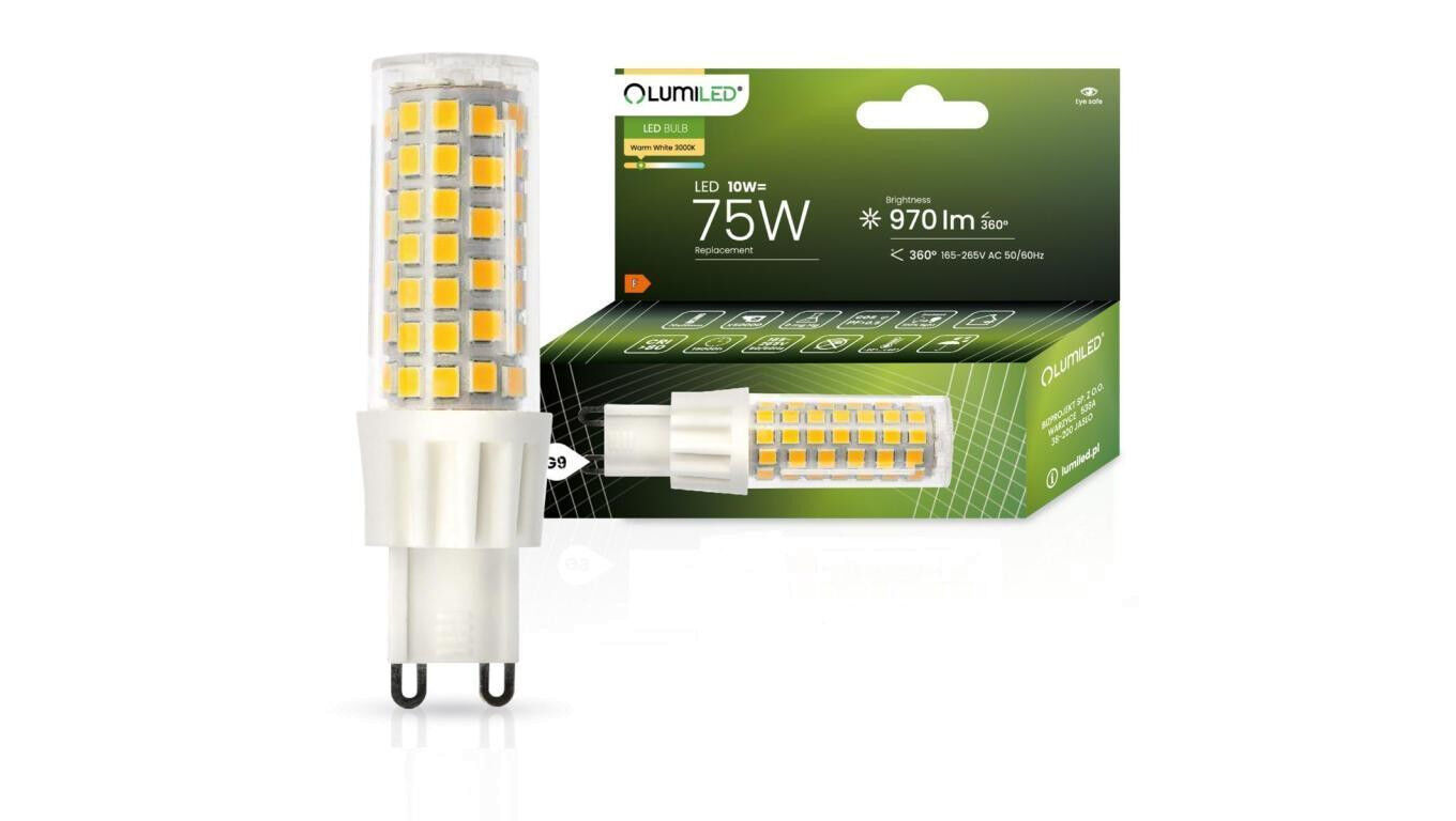 Żarówka LED G9 KAPSUŁKA 10W = 75W 970lm 3000K Ciepła 360 LUMILED