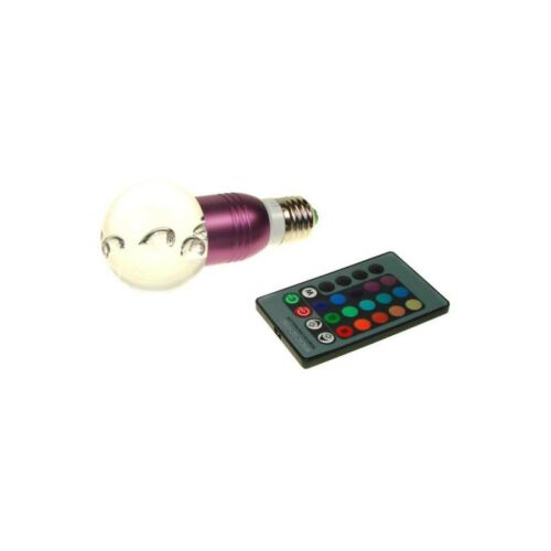LED izzó Gais E27 3W RGB távirányítóval lila 147256062