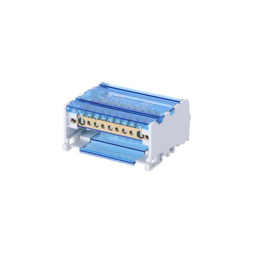 Moduláris elosztóblokk Csatlakozószalag 4x11 100A TH35 DIN sínhez 4x (2x 10-25mm2 + 4x 1,5-4mm2 + 5x 2,5-6mm2) Modell FJ-41 147256115