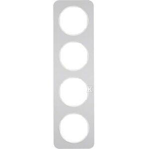 Cadru 4 ori Berker R.1 alu/alb 10142174 147256617 - Rame pentru întrerupătoare