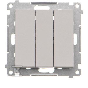 Simon 55 Triple Button (Modul) 10 AX, 250 V~, Schnellkupplungen, hellgrau, matt, TP31.01/114 147256688 - Schalter