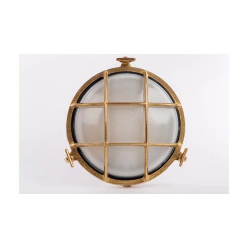 Sárgaréz lámpatest NAGY BULAJ 3 pillangós csavarral, E27, 40W, matt üveg lámpabura, IP64, sárgaréz háló A20 147256797