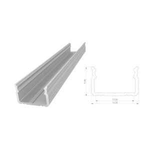 ALU profil 9,8mm nyers, hossz 2020mm, max szalag szélesség 12mm 147256895 - Lámpa & Világítás