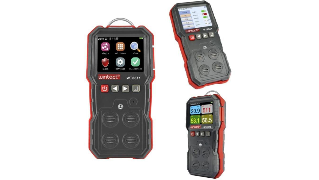 Contor de gaz multifuncțional O2, H2S, Co, LEL în cazul WT8811 WINTACT