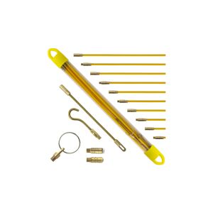 Gedrillter Stangensatz aus Glasfaser zum Ziehen von Kabeln, Fi: 6 mm, 10 x 1 m, mit 5 NEKU-Endstücken 147256979 - Installationshilfen