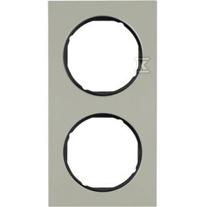 R.3 Dupla keret rozsdamentes acél/fekete 10122204 147257012 - Villanykapcsoló keret