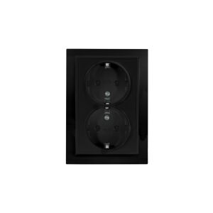 QUADRA Gniazdo podwójne SCHUKO czarne matowe 147257029 - Conectori și mufe