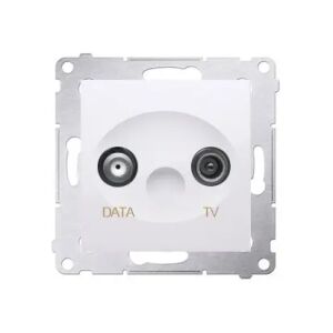 Simon 54 Premium Gniazdo TV-DATA dwa porty wyjściowe typu F (moduł) białe DAD1.01/11 147257080 - Conectori și mufe