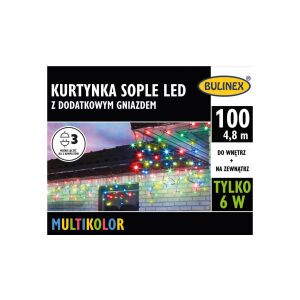 Lampki Bulinex 100led multikolor 4,80m kurtyna 147257157 - Ghirlande luminoase