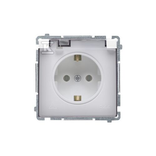 Priza Simon Basic Schuko pentru versiunea IP44 (modul) 16A, 250V ~, terminale cu surub alb. Clapetă transparentă BMGSZ1B.01/1 147257215