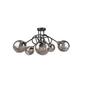 Modern mennyezeti lámpa 5xE27 RING BLACK/GOLD 147257374 - Lámpa & Világítás