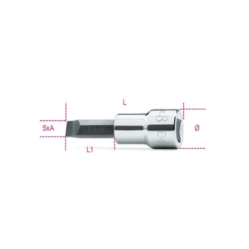 Beta 910LP 1,6x9 Csavarhúzó-Dugókulcs hasítottfejű csavarokhoz, krómozott - Szerszám