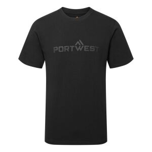Portwest pamut póló S/S PW_B198BKRL Fekete - L méret 147266102 - Munkás póló