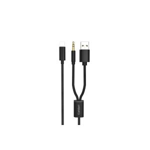 EARLDOM ET-AUX43 LIGHTNING / JACK / USB KÁBEL 1.2 MÉTER FEKETE 147266957 - Earldom