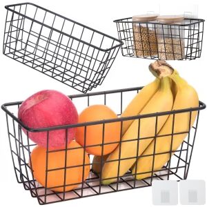 Fekete fém fali kosár szervező konyhába és fürdőszobába 147271653 - Tárolás & Rendszerezés
