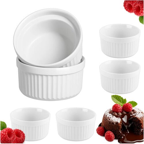 Ruhhy kerámia ramekin készlet, fehér sütőedények desszertekhez - Sütőforma