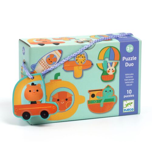 Djeco - Párosító puzzle - Járművek, 20 db-os - Duo Vehicles
