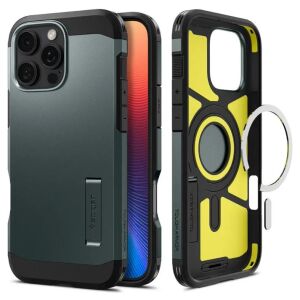 Spigen Tough Armor MagFit iPhone 16 Pro tok zöld-fekete (ACS08148) (ACS08148) 147284970 - Spigen