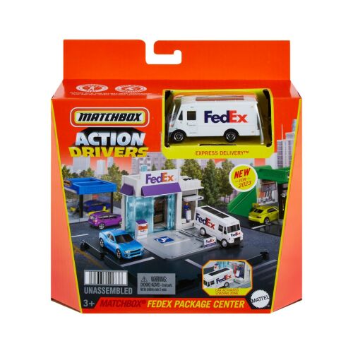 Matchbox Action Drivers FedEx Csomagközpont játékszett, játékautók és kézbesítő teherautók - Autó és jármű