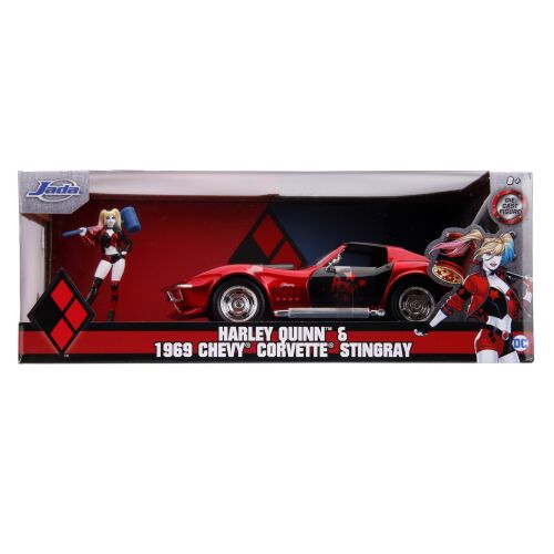 Harley Quinn 1969 Chevy Corvette öntött autómodell 1:24 méretarányú 147285726