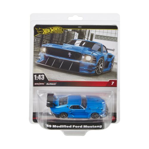 Hot Wheels Prémium Real Riders metálfényezésű, módosított Ford Mustang 69 kisautó, 1:43 méretarány 147285729