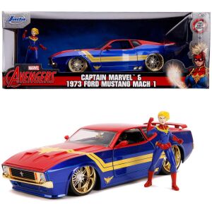 Captain Marvel 1973 Ford Mustang Mach 1 öntött autómodell 1/24 méretarány