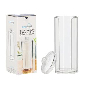Műanyag kozmetikai vattakorong-tartó, 18×7 cm, átlátszó 147289275 - Kozmetikai rendszerező
