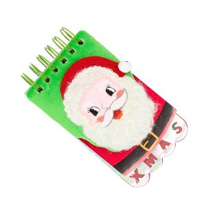 3D zápisník, zelený Santa Claus, plyšový obal, 120 strán, špirálová väzba, NT3D138 147296144 - Zošity
