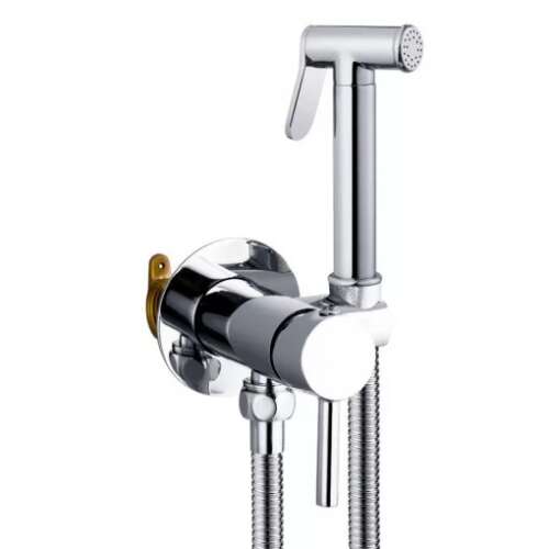 Diplon Bidéhez, hideg-meleg vizes csaptelep BDQ4001, króm kivitelben, fali szerelésű, zuhanyfejjel és tömlővel